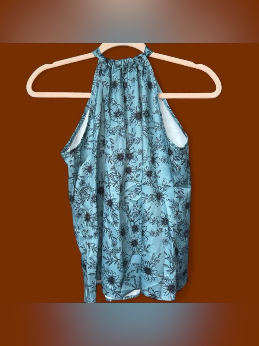 SHEIN Blue Floral Halter Cami
